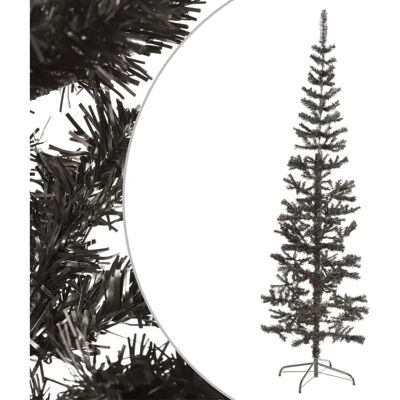 vidaXL Schlanker Schwarzer Weihnachtsbaum 180 cm - Weihnachtsbaum vidaXL Schlanker Schwarzer Weihnachtsbaum 180 cm - Weihnachtsbaum