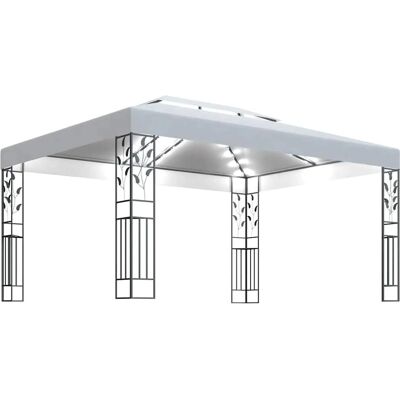 vidaXL Pawilon z podwójnym dachem LED i łańcuchem świateł - 3x4 m Biały - Pawilon vidaXL Pawilon z podwójnym dachem LED i łańcuchem świateł - 3x4 m Biały - Pawilon