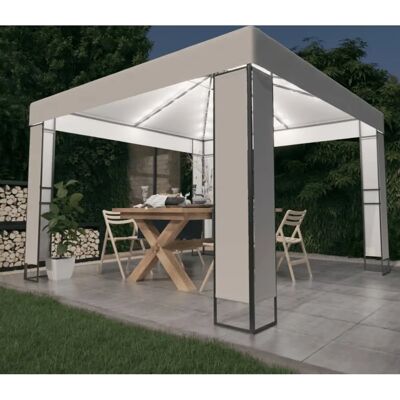 vidaXL Pergola ogrodowa - Dach podwójny i LED 3x3 m vidaXL Pergola ogrodowa - Dach podwójny i LED 3x3 m