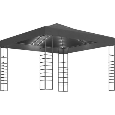 vidaXL Gartenmarquee mit LED-Lichterkette 3x3 m Anthrazit - Außenzelt vidaXL Gartenmarquee mit LED-Lichterkette 3x3 m Anthrazit - Außenzelt