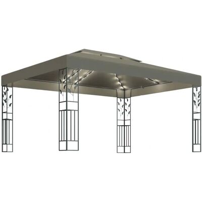 vidaXL Pavillon mit Doppeltem Dach und LED-Lichterkette - 3x4 m - Zelt vidaXL Pavillon mit Doppeltem Dach und LED-Lichterkette - 3x4 m - Zelt