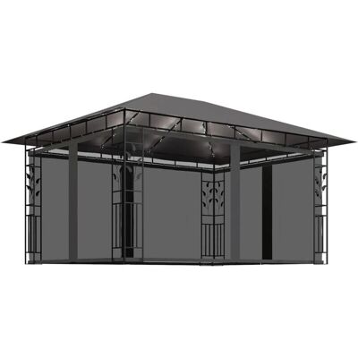 vidaXL Pavillon mit Moskitonetz & LED-Lichterkette - Gartenzelt vidaXL Pavillon mit Moskitonetz & LED-Lichterkette - Gartenzelt
