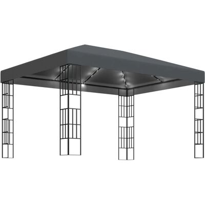 vidaXL Pergola z LED-świetlówkami 3x4m antracyt vidaXL Pergola z LED-świetlówkami 3x4m antracyt