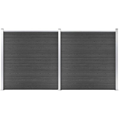 vidaXL Zaunpaneel-Set WPC 353x186 cm Schwarz Gartenumrandung Schutzbarriere vidaXL Zaunpaneel-Set WPC 353x186 cm Schwarz Gartenumrandung Schutzbarriere
