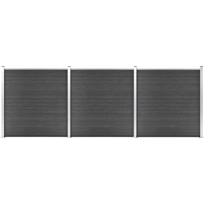 vidaXL Zaunpaneel-Set 526x186 cm Schwarz - Zaunpaneele vidaXL Zaunpaneel-Set 526x186 cm Schwarz - Zaunpaneele