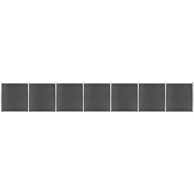 vidaXL Schwarzes WPC-Zaunpaneel-Set 1218x186 cm vidaXL Schwarzes WPC-Zaunpaneel-Set 1218x186 cm