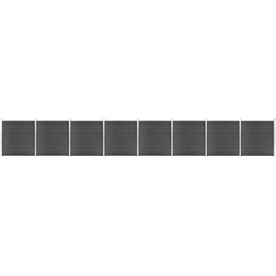 vidaXL 1391x186 cm Schwarze WPC Zaunset vidaXL 1391x186 cm Schwarze WPC Zaunset