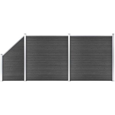 vidaXL Schwarzes WPC Zaun-Set - Garten Sichtschutz vidaXL Schwarzes WPC Zaun-Set - Garten Sichtschutz