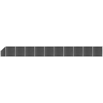 vidaXL Schwarzes WPC Zaunpaneel-Set - 1830x105-186 cm - Gartenmauer vidaXL Schwarzes WPC Zaunpaneel-Set - 1830x105-186 cm - Gartenmauer