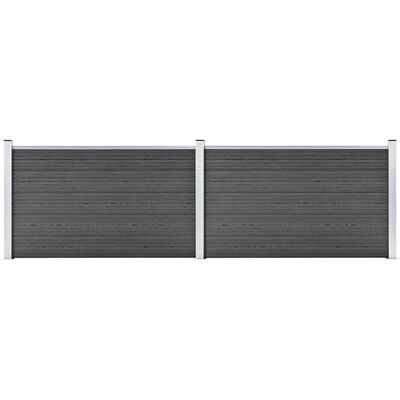 vidaXL Fence Panel Set WPC 353x105 cm Black - Fence Panel vidaXL Fence Panel Set WPC 353x105 cm Black - Fence Panel