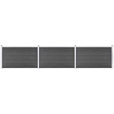 vidaXL Zaunpaneel-Set WPC 526x105 cm Schwarz - Zaunpaneel-Set vidaXL Zaunpaneel-Set WPC 526x105 cm Schwarz - Zaunpaneel-Set