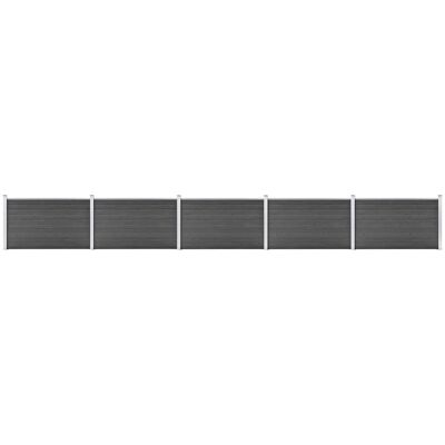 vidaXL Fence Panel Set WPC 872x105 cm Black - Fence Panel Set vidaXL Fence Panel Set WPC 872x105 cm Black - Fence Panel Set