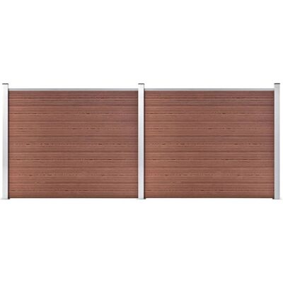 vidaXL Zaunpaneel-Set WPC 353x146 cm Braun - Zaunpaneel-Set vidaXL Zaunpaneel-Set WPC 353x146 cm Braun - Zaunpaneel-Set