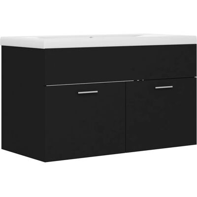 vidaXL Badeværelsesmøbel sæt - Model 3070830 - Sort - Robust spånplade vidaXL Badeværelsesmøbel sæt - Model 3070830 - Sort - Robust spånplade