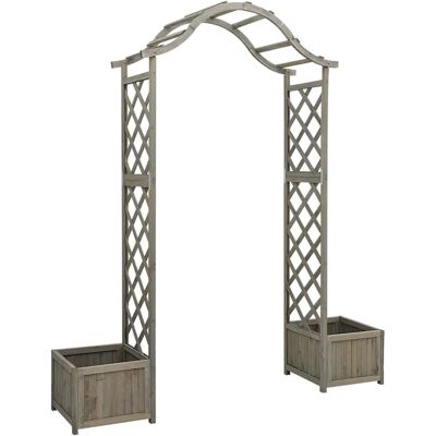 Pergola de jardin en pin massif avec jardinière gris - Pergola de jardin Pergola de jardin en pin massif avec jardinière gris - Pergola de jardin