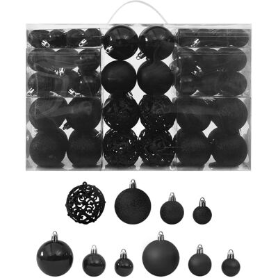 vidaXL Schwarzes Weihnachtskugeln-Set - Weihnachtsschmuck vidaXL Schwarzes Weihnachtskugeln-Set - Weihnachtsschmuck