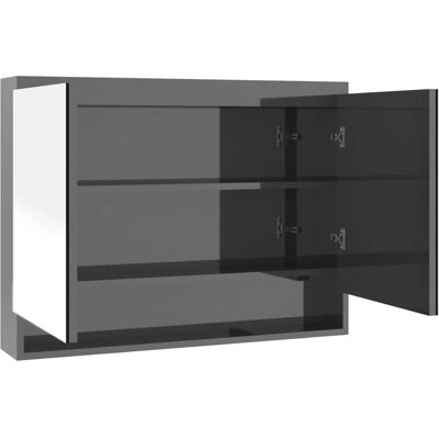 vidaXL Badeværelsesskab med spejl - Blank Grå 80x15x60 cm vidaXL Badeværelsesskab med spejl - Blank Grå 80x15x60 cm