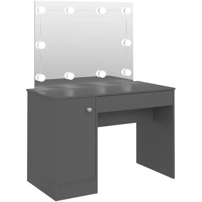 vidaXL 331550 Grau MDF Schminktisch - Modernes Make-up Tisch mit LED-Lichtern vidaXL 331550 Grau MDF Schminktisch - Modernes Make-up Tisch mit LED-Lichtern