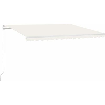 Handmatige uitrekbare luifel met LED 400x300 cm Crème - Zonnescherm Handmatige uitrekbare luifel met LED 400x300 cm Crème - Zonnescherm
