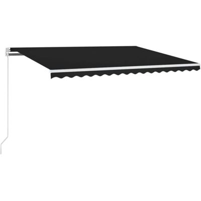 vidaXL Handmatige uitschuifbare luifel met LED - 400x300 cm - Antraciet - Buitenbescherming vidaXL Handmatige uitschuifbare luifel met LED - 400x300 cm - Antraciet - Buitenbescherming