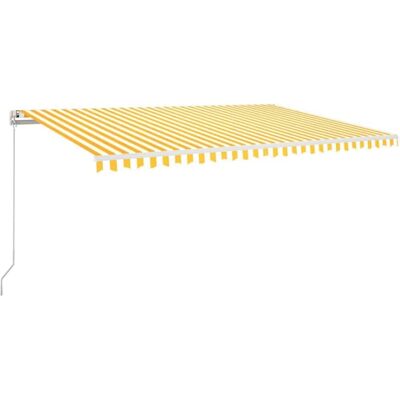 vidaXL Manuelle ausziehbare Markise - 500x300 cm - Gelb und Weiß vidaXL Manuelle ausziehbare Markise - 500x300 cm - Gelb und Weiß