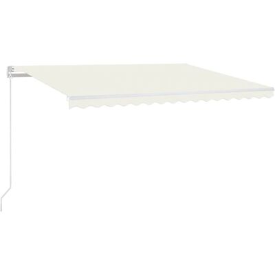 vidaXL Handmatig uitrekbare luifel met LED - 450x350 cm - Crème Zonwering vidaXL Handmatig uitrekbare luifel met LED - 450x350 cm - Crème Zonwering