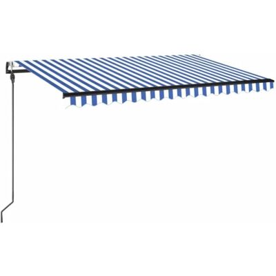 Maisonchic - Retractable Awning - Blue and White Maisonchic - Retractable Awning - Blue and White