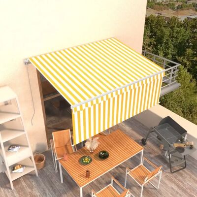Tenda retrattile manuale vidaXL - 3,5x2,5 M - Gialla e Bianca - Protezione solare Tenda retrattile manuale vidaXL - 3,5x2,5 M - Gialla e Bianca - Protezione solare