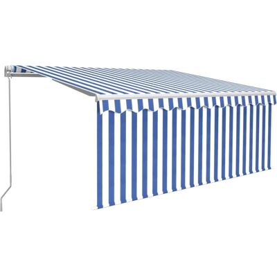 vidaXL Markise manuell - Blau und Weiß - 3.5x2.5 m vidaXL Markise manuell - Blau und Weiß - 3.5x2.5 m