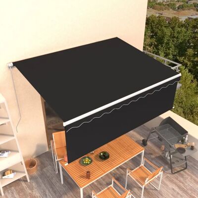 vidaXL Handmatige uitvalbare luifel 4x3m Antraciet - Luifels vidaXL Handmatige uitvalbare luifel 4x3m Antraciet - Luifels