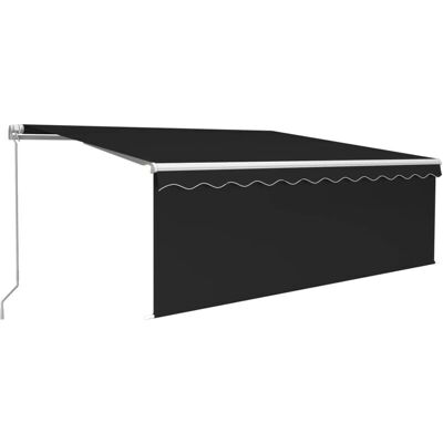 Garde-robe manuelle rétractable avec store et LED 4x3m Anthracite - Tente extérieure Garde-robe manuelle rétractable avec store et LED 4x3m Anthracite - Tente extérieure