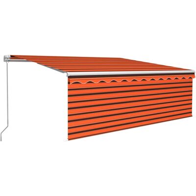 VIDAXL - Markiza Retrattile z LED - 400x300cm Brązowa i Pomarańczowa VIDAXL - Markiza Retrattile z LED - 400x300cm Brązowa i Pomarańczowa