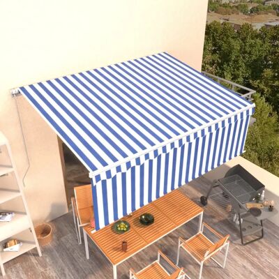 MAISONCHIC - Ausziehbare Sonnenmarkise 4,5x3m Blau & Weiß - Markisen MAISONCHIC - Ausziehbare Sonnenmarkise 4,5x3m Blau & Weiß - Markisen
