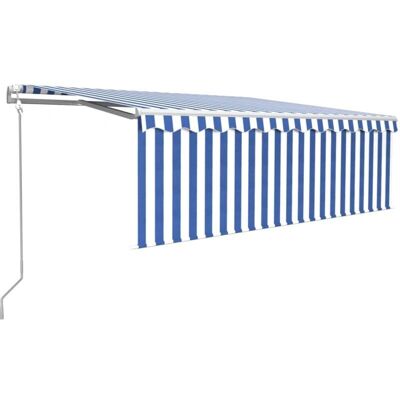 MAISON CHIC Wysięgnikowa markiza - 4,5x3m Niebiesko-Biały Odporna na UV MAISON CHIC Wysięgnikowa markiza - 4,5x3m Niebiesko-Biały Odporna na UV