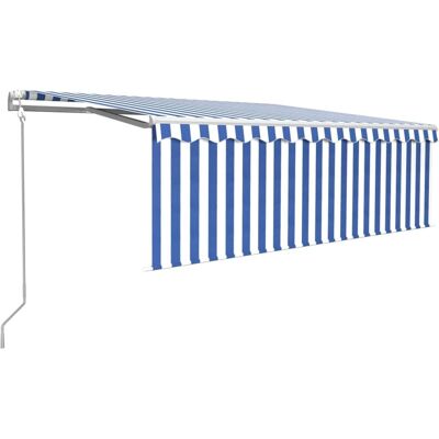 Maisonchic - Automatisk vindføler LED markise - Blå & Hvid 4,5x3m Maisonchic - Automatisk vindføler LED markise - Blå & Hvid 4,5x3m