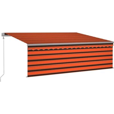 Maison Chic - Toldo Retráctil - Naranja y Marrón - Resistente a la Intemperie Maison Chic - Toldo Retráctil - Naranja y Marrón - Resistente a la Intemperie