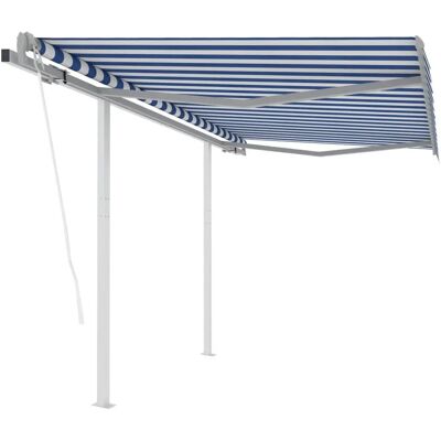Maisonchic Markise Automatik - 3x2,5 m Blau-Weiß Maisonchic Markise Automatik - 3x2,5 m Blau-Weiß
