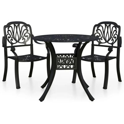 vidaXL Gartenmöbel-Set - Aluminium Bistro-Set Schwarz vidaXL Gartenmöbel-Set - Aluminium Bistro-Set Schwarz