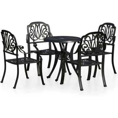 vidaXL 3-tlg. Bistro-Set Aluminiumguss Schwarz - 5-teiliges Gartenmöbelset vidaXL 3-tlg. Bistro-Set Aluminiumguss Schwarz - 5-teiliges Gartenmöbelset