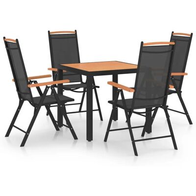 vidaXL Garten-Set - Schwarzer Tisch & Stühle vidaXL Garten-Set - Schwarzer Tisch & Stühle