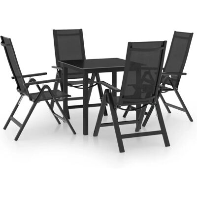 vidaXL Gartentisch-Set - Aluminium Anthrazit 5 Stück vidaXL Gartentisch-Set - Aluminium Anthrazit 5 Stück