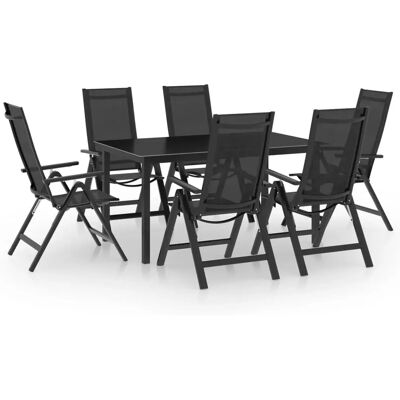 vidaXL Garten-Esstisch-Set 5-tlg. Aluminium Anthrazit Außen Tisch und Stuhl vidaXL Garten-Esstisch-Set 5-tlg. Aluminium Anthrazit Außen Tisch und Stuhl