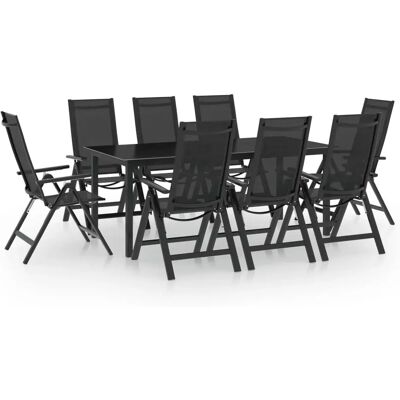 vidaXL Gartentisch-Set 9 Stück Aluminium Anthrazit vidaXL Gartentisch-Set 9 Stück Aluminium Anthrazit