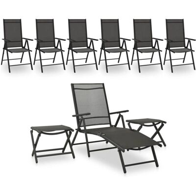 vidaXL Garten Lounge Set 9 Stück Schwarz und Anthrazit - Garten Lounge Set vidaXL Garten Lounge Set 9 Stück Schwarz und Anthrazit - Garten Lounge Set