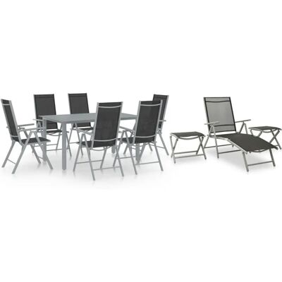 VidaXL Gartentisch-Set - Schwarz, Silber, Hellgrau VidaXL Gartentisch-Set - Schwarz, Silber, Hellgrau