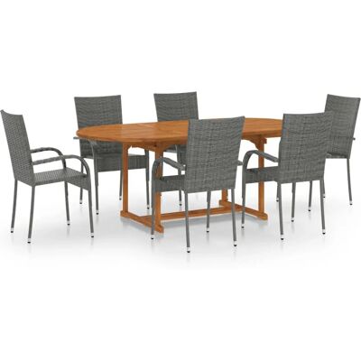 vidaXL Gartenmöbel-Set - Wetterfester PE Rattan, Akazien Tisch vidaXL Gartenmöbel-Set - Wetterfester PE Rattan, Akazien Tisch