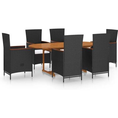 VidaXL Gartenmöbel-Set - Rustikale Akazienholz, PE Rattan, 6 Stühle VidaXL Gartenmöbel-Set - Rustikale Akazienholz, PE Rattan, 6 Stühle