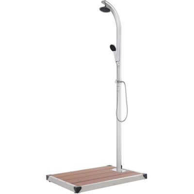 vidaXL Garden Shower - Adjustable Aluminum, 220cm, Brown Base vidaXL Garden Shower - Adjustable Aluminum, 220cm, Brown Base