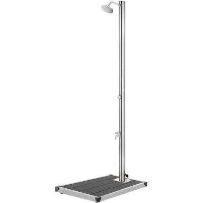 vidaXL Havebruser med grå base - 220cm rustfrit stål udendørs badetilbehør vidaXL Havebruser med grå base - 220cm rustfrit stål udendørs badetilbehør