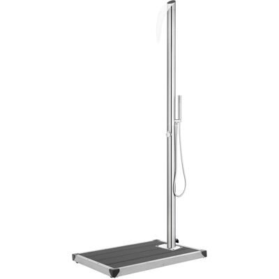 Chuveiro de jardim vidaXL com base cinza - 225 cm Aço inoxidável Chuveiro de jardim vidaXL com base cinza - 225 cm Aço inoxidável